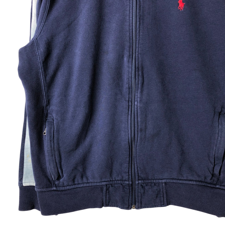 Ralph Lauren POLO by Ralph Lauren full zip sweatshirt, men's size L cotton navy blue type Vintage Second Hand