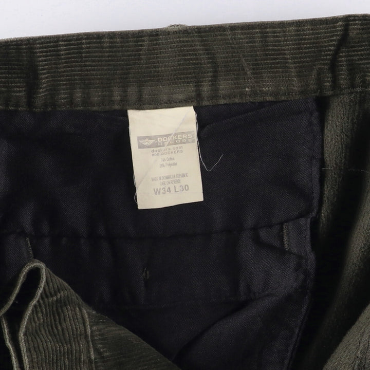 Dockers Recode Two-Pleated Corduroy Pants, Men's, Size W35 cotton Khaki type Vintage Second Hand