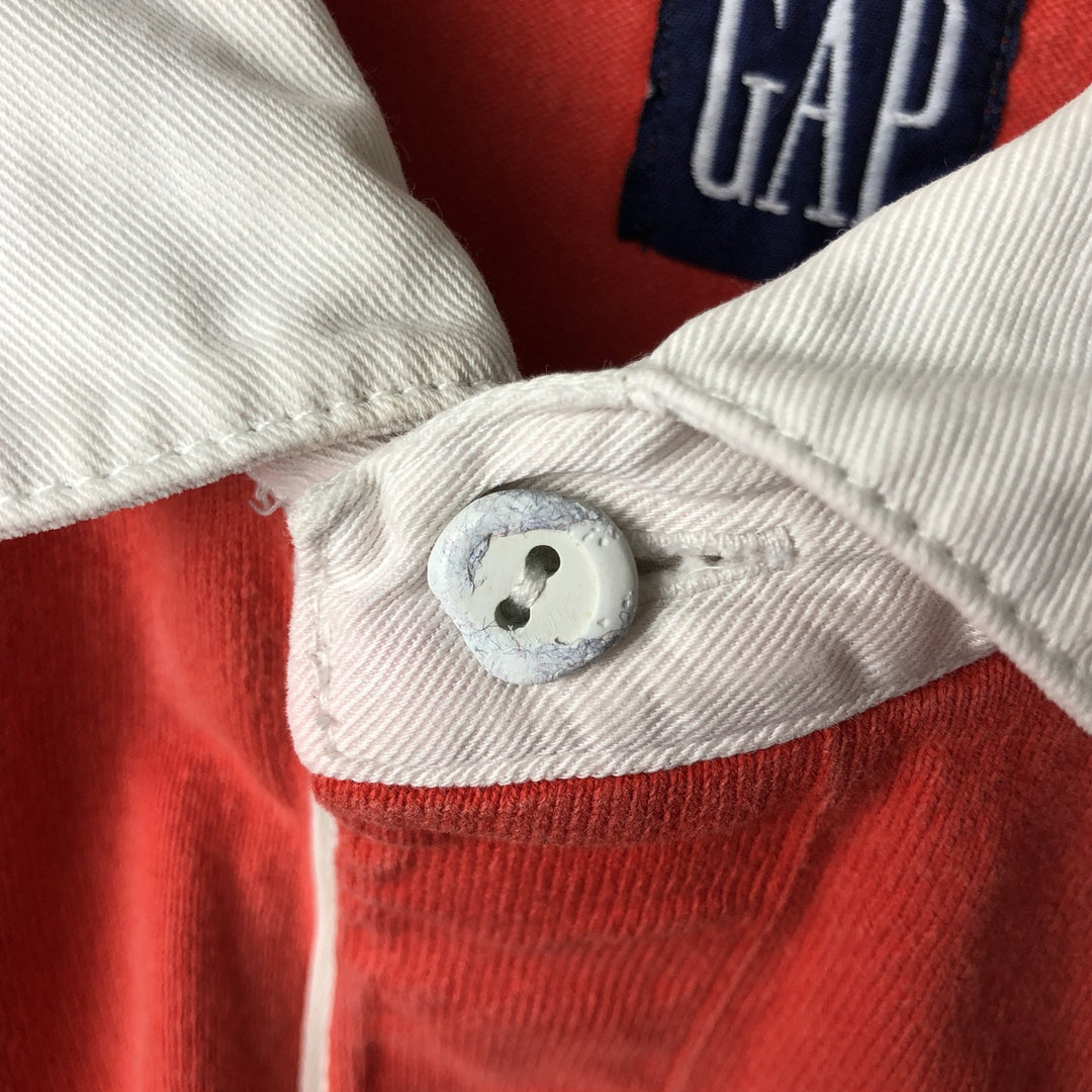 90'S GAP Vintage Long Sleeve Rugby Shirt, Men's XL cotton red type Vintage Second Hand