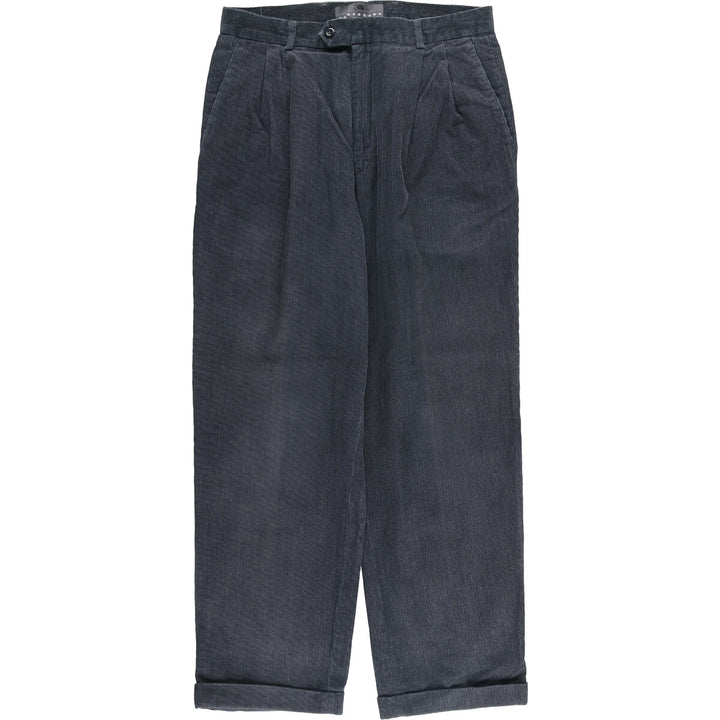 Consensus Two-pleat Corduroy Pants, Men's Size W31 cotton gray type Vintage Second Hand