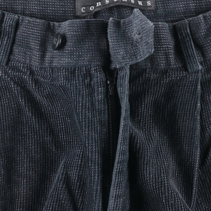 Consensus Two-pleat Corduroy Pants, Men's Size W31 cotton gray type Vintage Second Hand