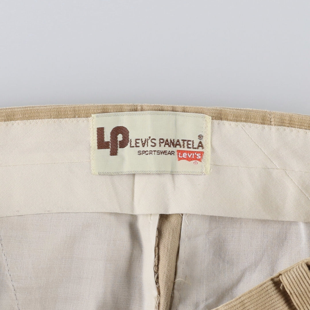 Vintage Levi's PANATELA Flare-Cut Corduroy Pants from the 1970'S and 1980s, Men's Size W32 unclear Beige type Vintage Second Hand