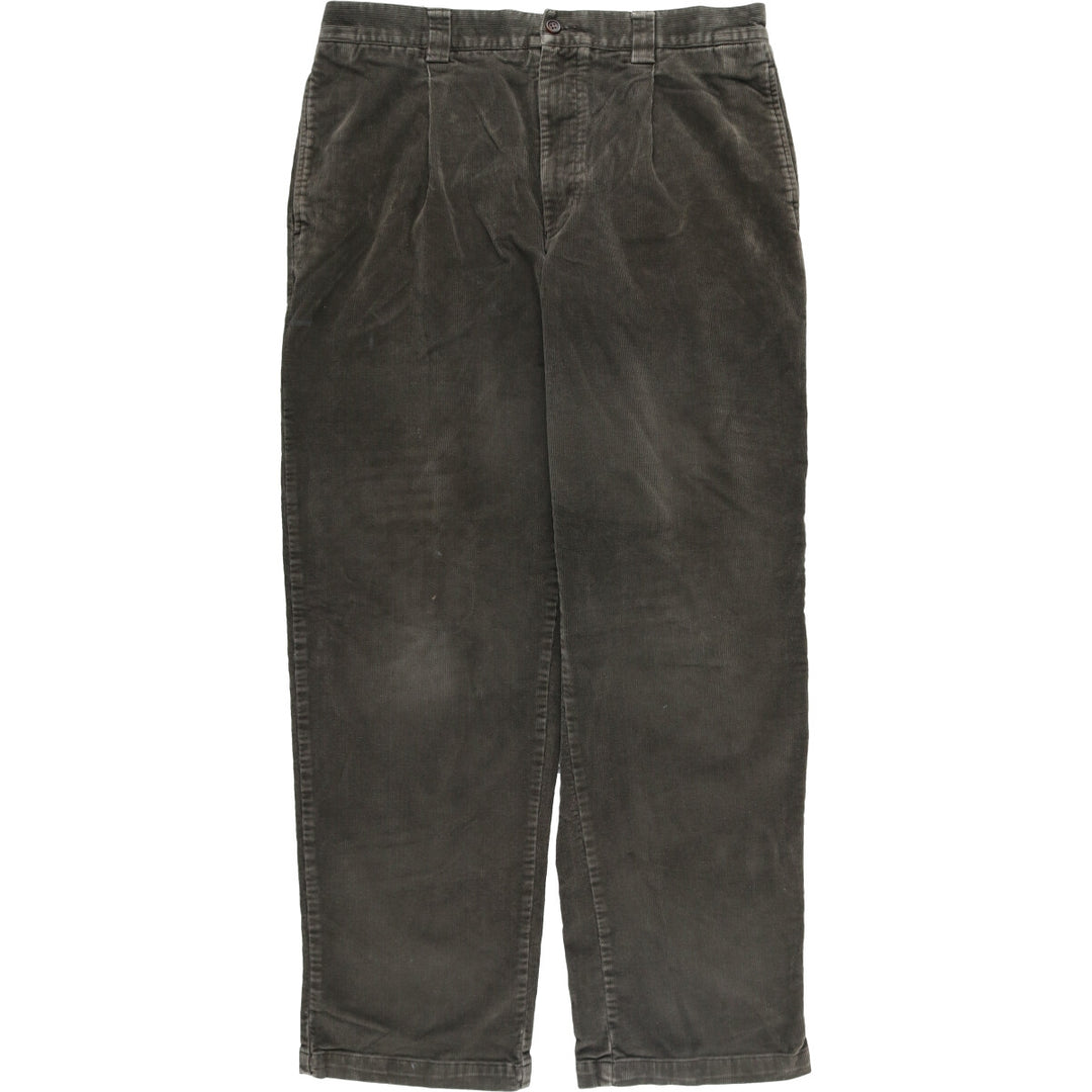 Nautica Rigger Classic Fit One-Tuck Corduroy Pants, Men's, Size 34 (approx.) cotton Khaki type sage green Vintage Second Hand