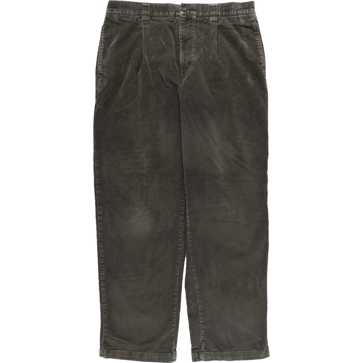 Nautica Rigger Classic Fit One-Tuck Corduroy Pants, Men's, Size 34 (approx.) cotton Khaki type sage green Vintage Second Hand