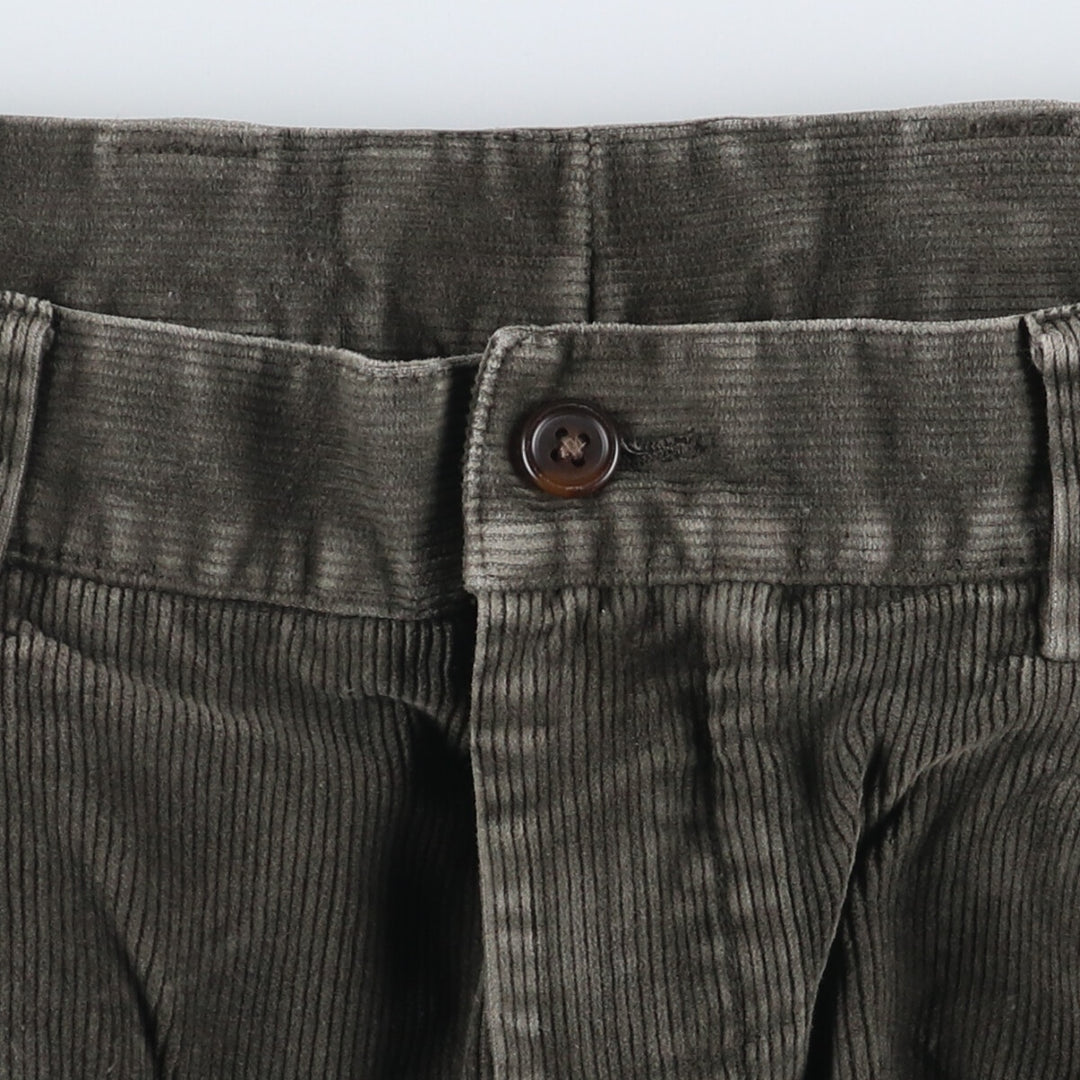 Nautica Rigger Classic Fit One-Tuck Corduroy Pants, Men's, Size 34 (approx.) cotton Khaki type sage green Vintage Second Hand