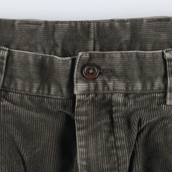 Nautica Rigger Classic Fit One-Tuck Corduroy Pants, Men's, Size 34 (approx.) cotton Khaki type sage green Vintage Second Hand