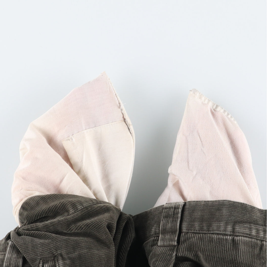 Nautica Rigger Classic Fit One-Tuck Corduroy Pants, Men's, Size 34 (approx.) cotton Khaki type sage green Vintage Second Hand