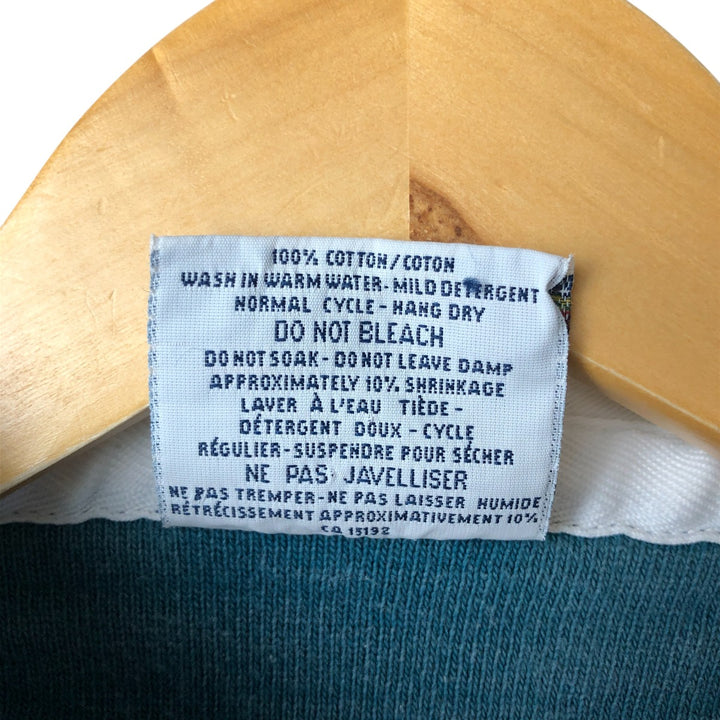 Oversized 90s-00'S Vintage BARBARIAN Striped Long Sleeve Rugby Shirt, Made in Canada, Men's XXL cotton green type Vintage Second Hand