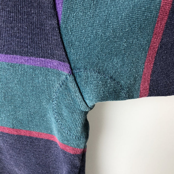 Oversized 90s-00'S Vintage BARBARIAN Striped Long Sleeve Rugby Shirt, Made in Canada, Men's XXL cotton green type Vintage Second Hand