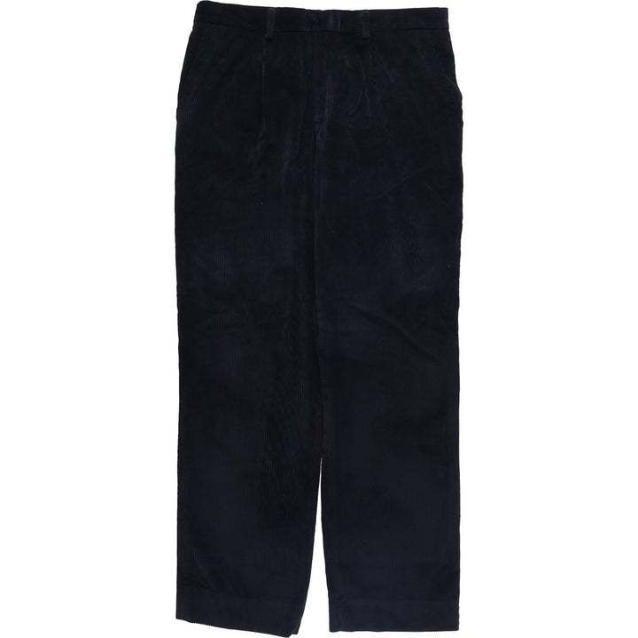One-tuck corduroy pants, made in Italy, men's size W34 unclear navy blue type Vintage Second Hand