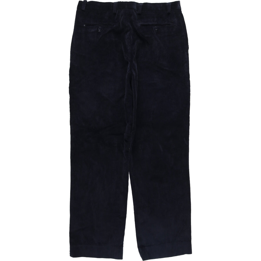 One-tuck corduroy pants, made in Italy, men's size W34 unclear navy blue type Vintage Second Hand