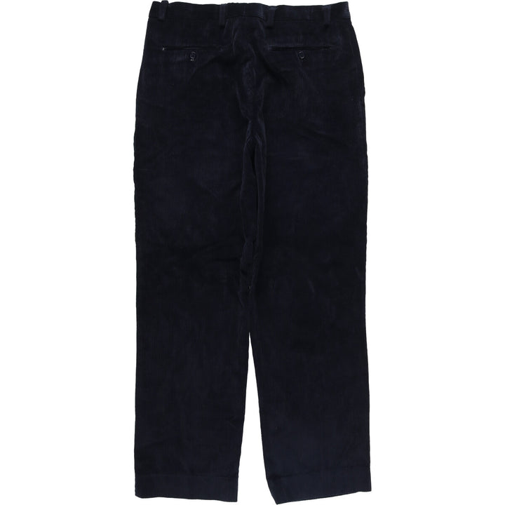 One-tuck corduroy pants, made in Italy, men's size W34 unclear navy blue type Vintage Second Hand