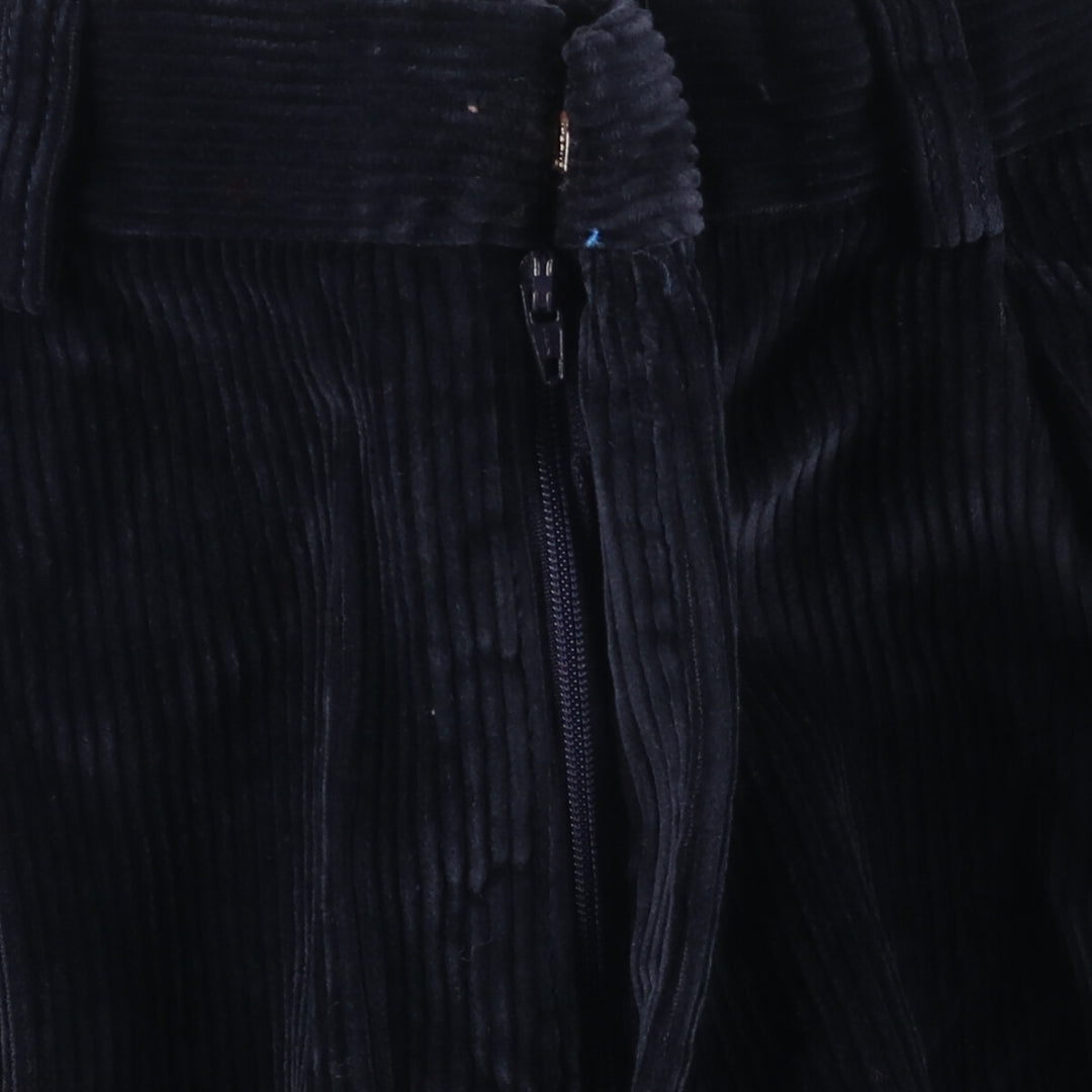 One-tuck corduroy pants, made in Italy, men's size W34 unclear navy blue type Vintage Second Hand