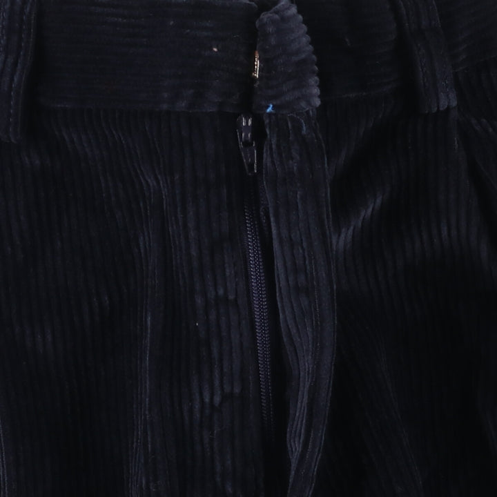 One-tuck corduroy pants, made in Italy, men's size W34 unclear navy blue type Vintage Second Hand