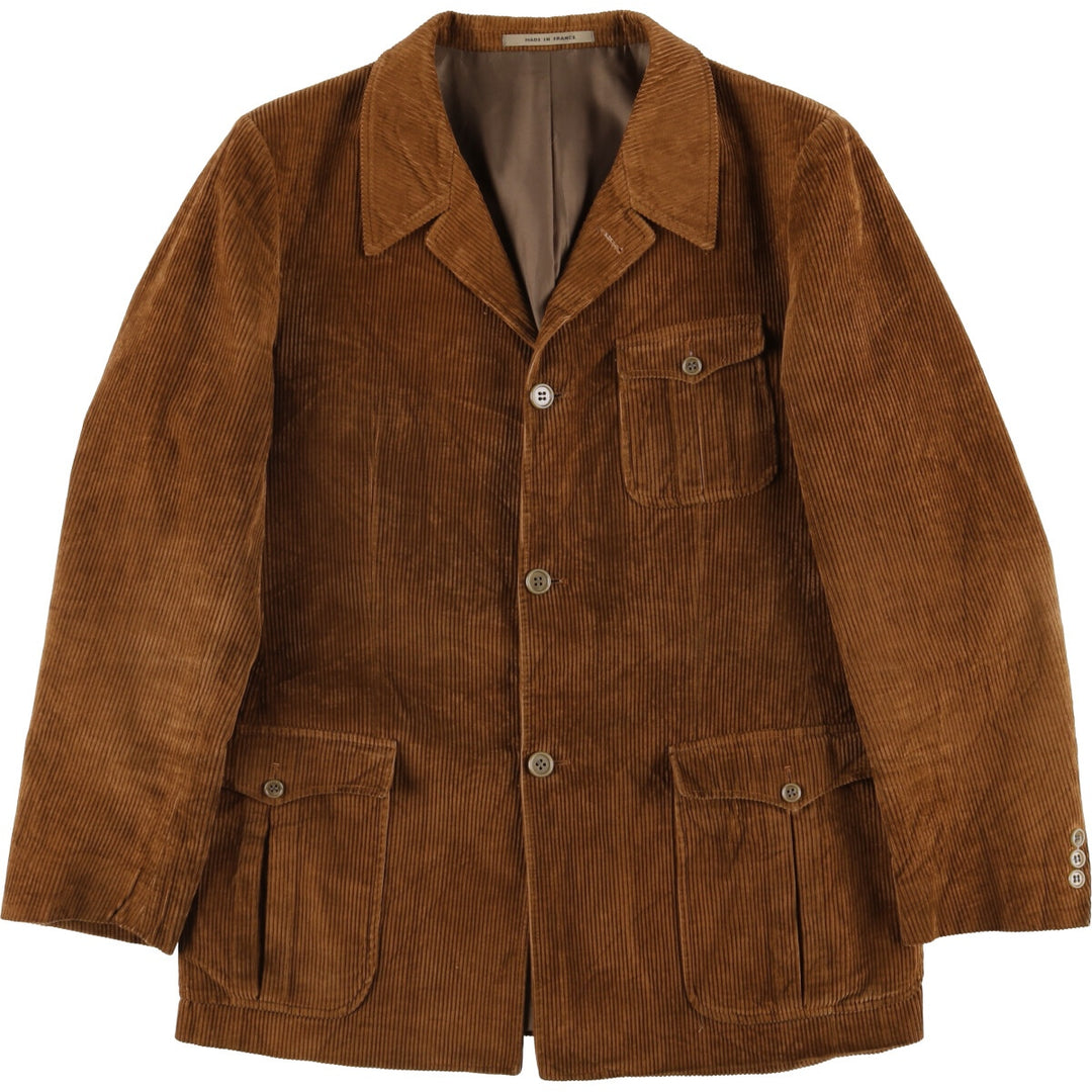 TED LAPIDUS Corduroy Tailored Jacket, Made in France, Men's Size M unclear orange type Vintage Second Hand