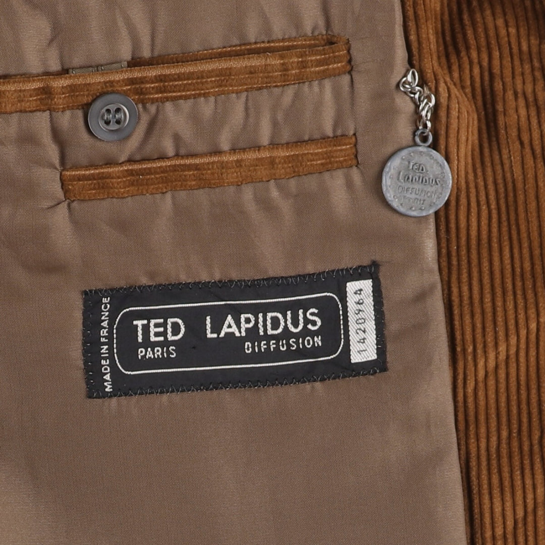 TED LAPIDUS Corduroy Tailored Jacket, Made in France, Men's Size M unclear orange type Vintage Second Hand