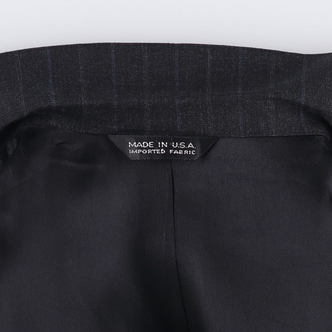 80s-90'S Ralph Lauren POLO UNIVERSITY CLUB Striped Wool Tailored Jacket, Made in USA, Men's Size M wool Charcoal Vintage Second Hand