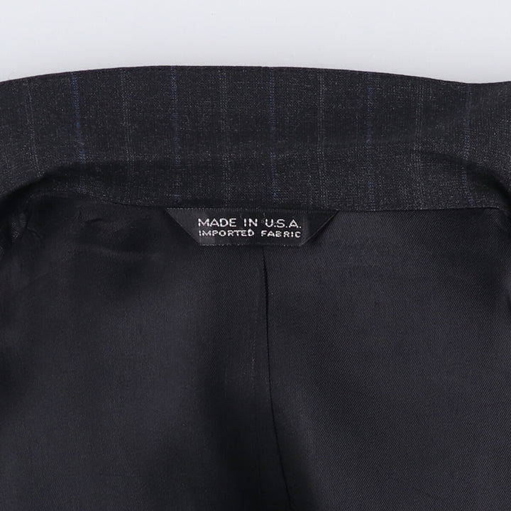 80s-90'S Ralph Lauren POLO UNIVERSITY CLUB Striped Wool Tailored Jacket, Made in USA, Men's Size M wool Charcoal Vintage Second Hand