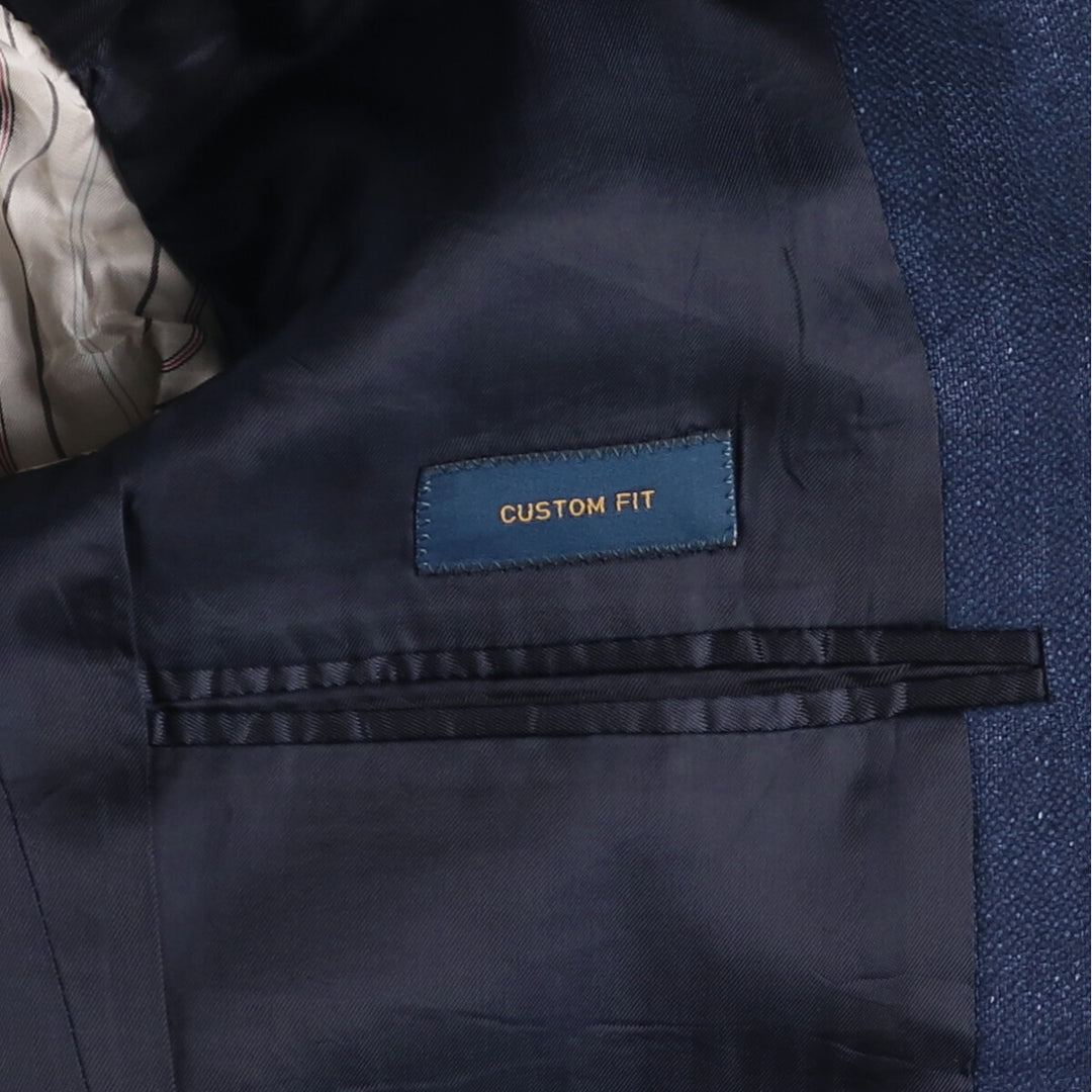 Ralph Lauren POLO RALPH LAUREN linen tailored jacket, men's size M linen navy blue type Vintage Second Hand