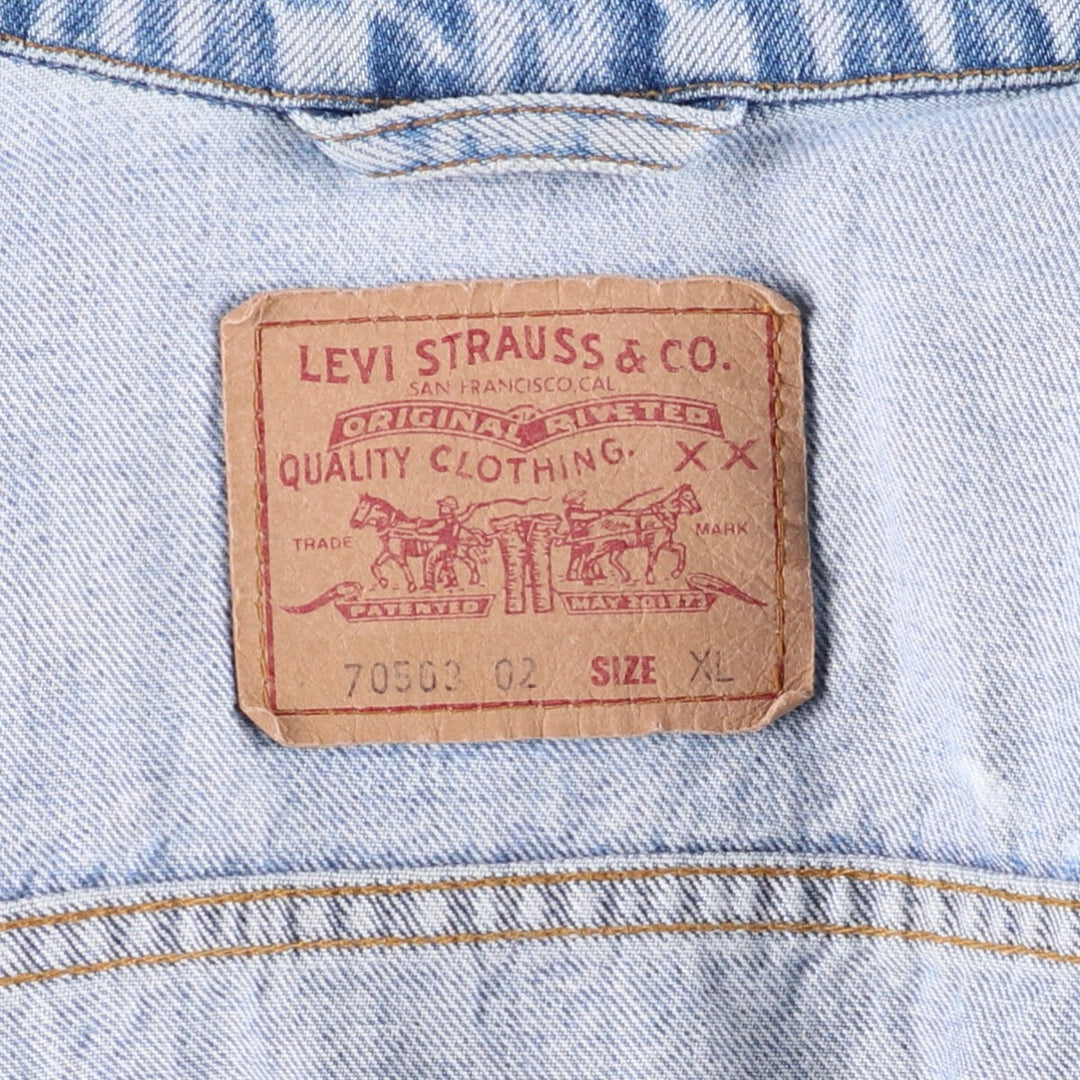 90'S Levi's 70503-0210 denim jacket, G-jacket, men's XL size, vintage cotton blue type Vintage Second Hand