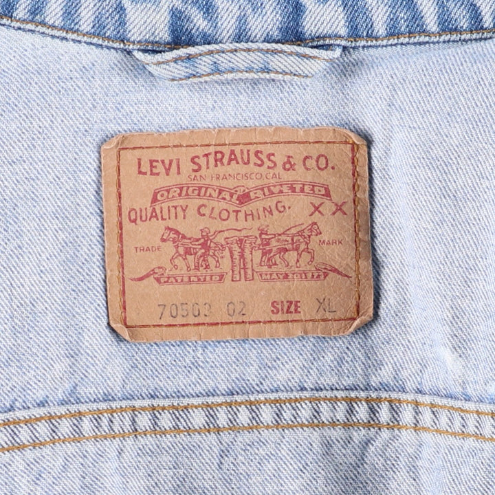 90'S Levi's 70503-0210 denim jacket, G-jacket, men's XL size, vintage cotton blue type Vintage Second Hand