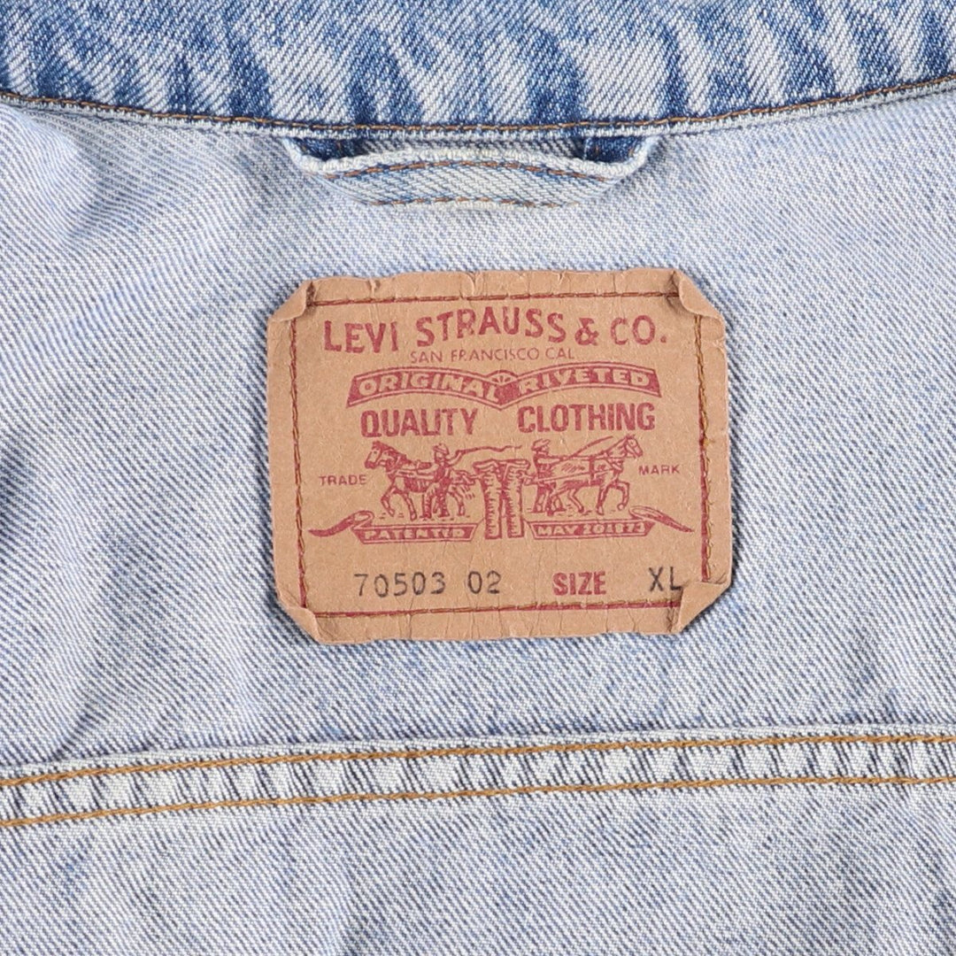 90'S Levi's 70503-0216 Denim Jacket, Men's Size XL, Vintage cotton blue type Vintage Second Hand
