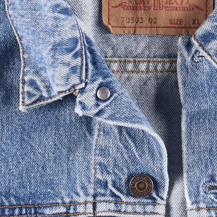 90'S Levi's 70503-0216 Denim Jacket, Men's Size XL, Vintage cotton blue type Vintage Second Hand