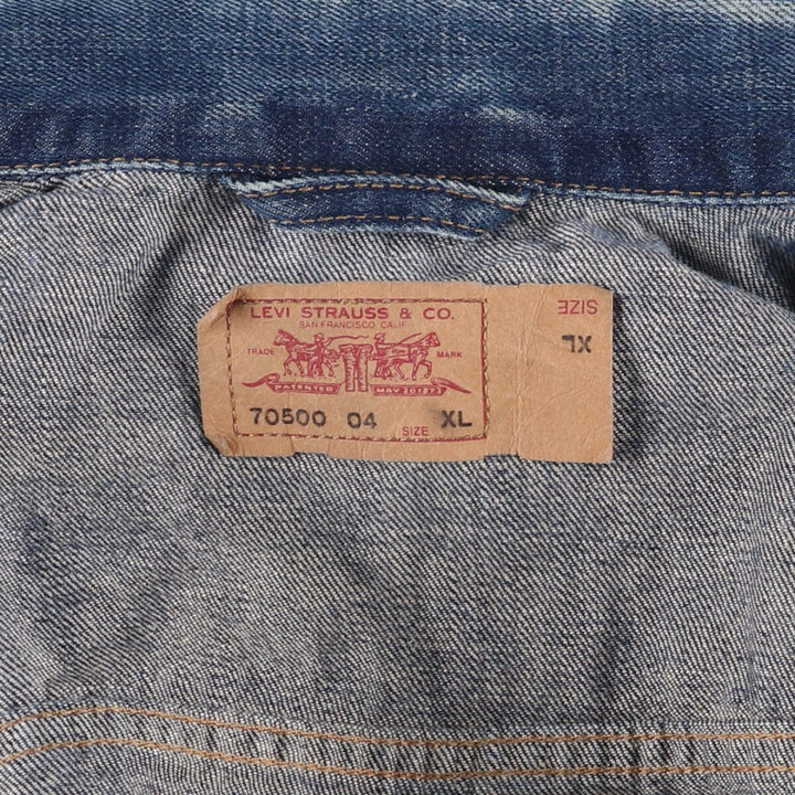 2000'S Levi's 70500-0474 Euro Model Denim Jacket, Men's Size XL cotton blue type Vintage Second Hand