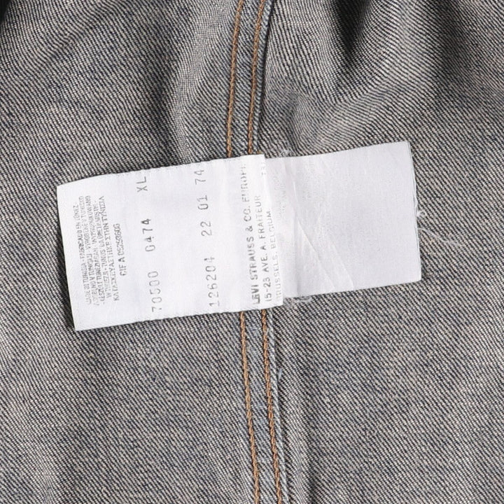 2000'S Levi's 70500-0474 Euro Model Denim Jacket, Men's Size XL cotton blue type Vintage Second Hand