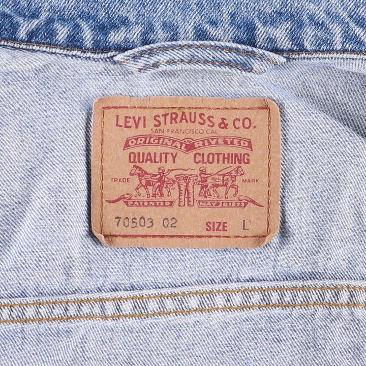 90'S Levi's 70503-0216 denim jacket, denim jacket, men's size L, vintage cotton blue type Vintage Second Hand