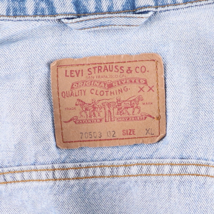 90'S Levi's 70503-0210 denim jacket, G-jacket, men's XL size, vintage cotton blue type Vintage Second Hand