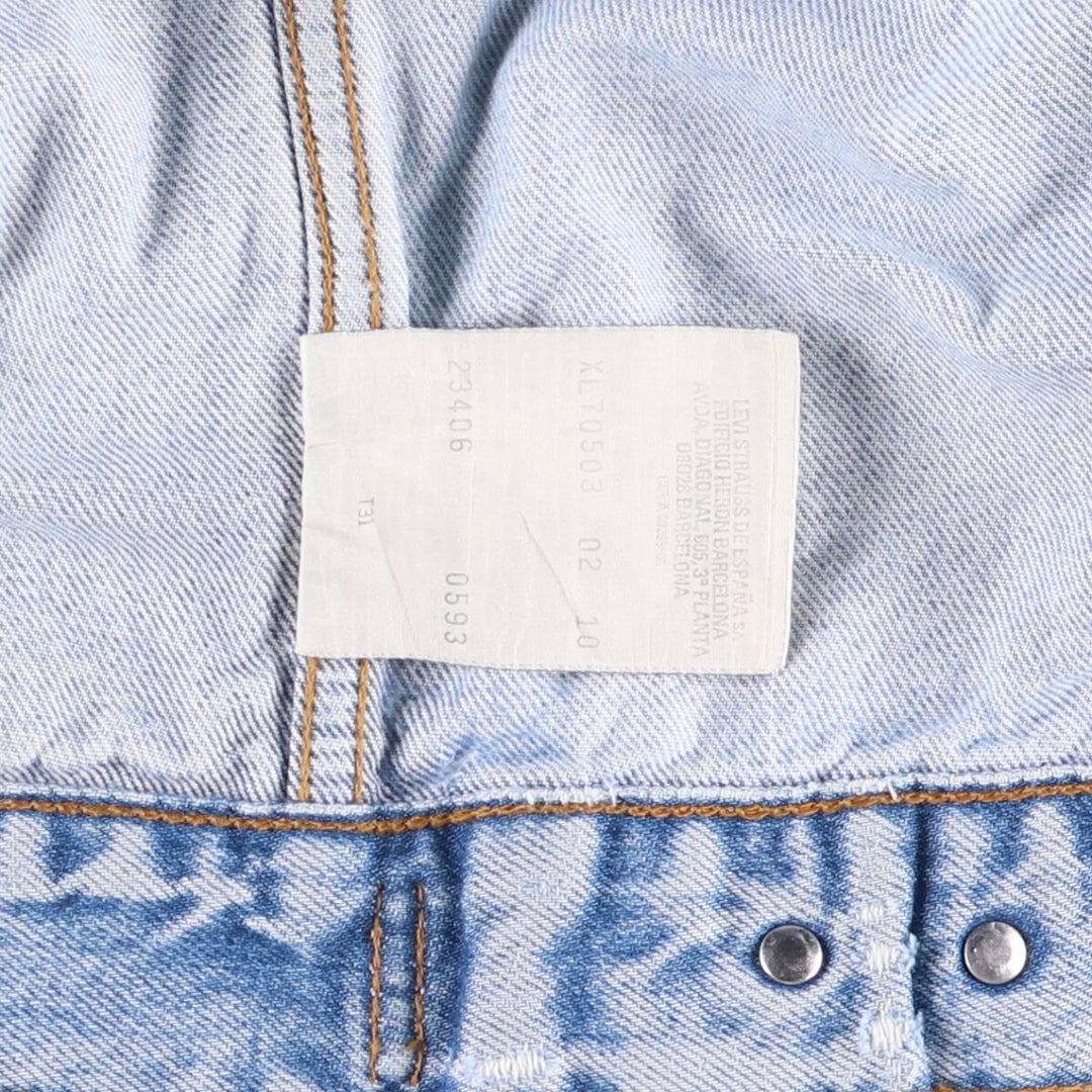 90'S Levi's 70503-0210 denim jacket, G-jacket, men's XL size, vintage cotton blue type Vintage Second Hand