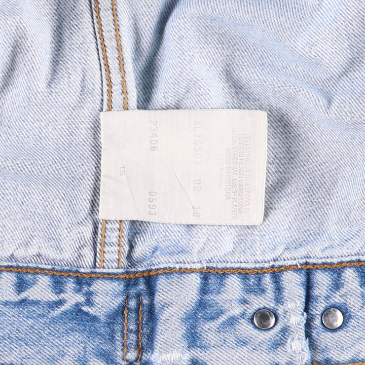 90'S Levi's 70503-0210 denim jacket, G-jacket, men's XL size, vintage cotton blue type Vintage Second Hand