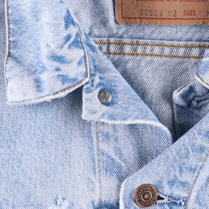 90'S Levi's 70503-0210 denim jacket, G-jacket, men's XL size, vintage cotton blue type Vintage Second Hand