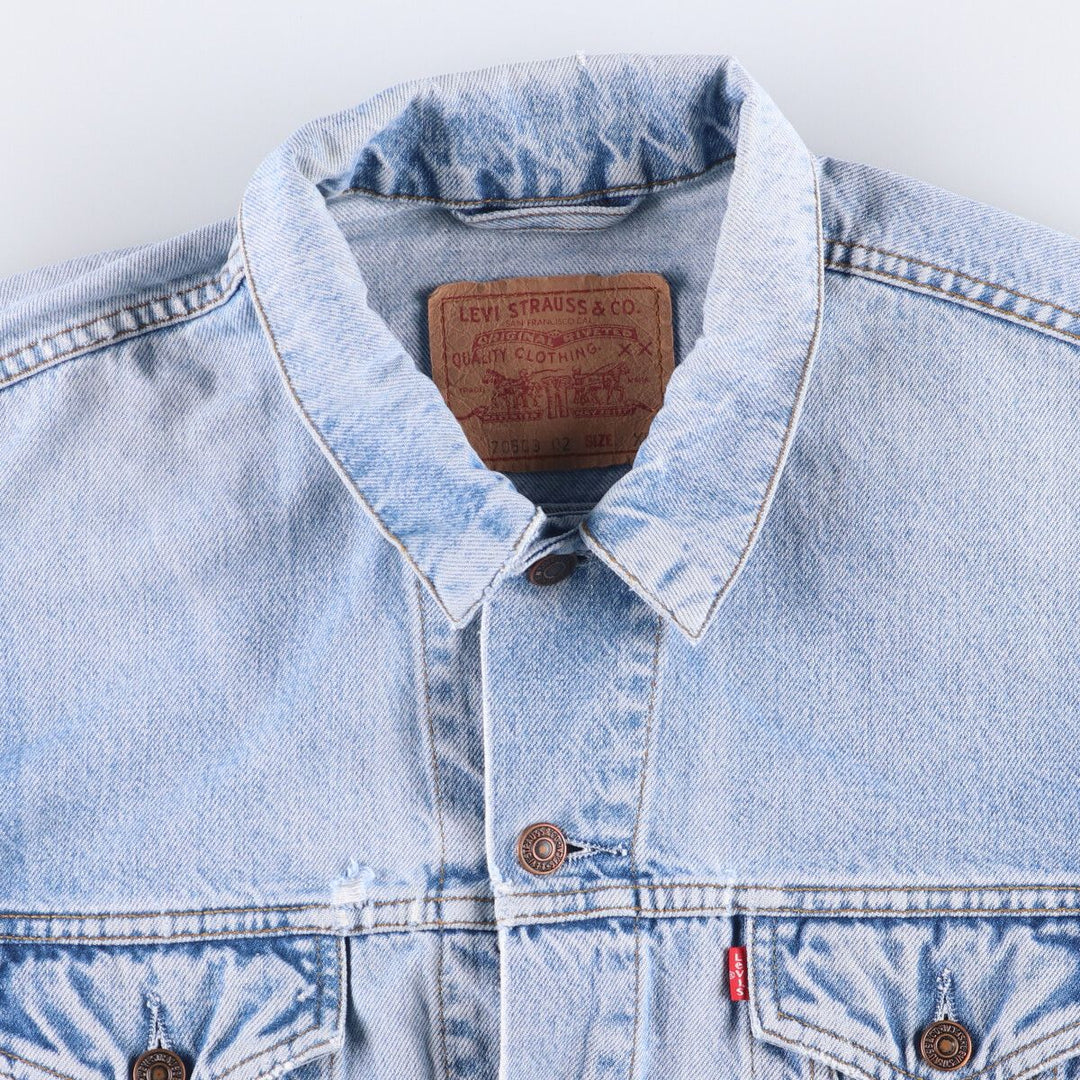 90'S Levi's 70503-0210 denim jacket, G-jacket, men's XL size, vintage cotton blue type Vintage Second Hand