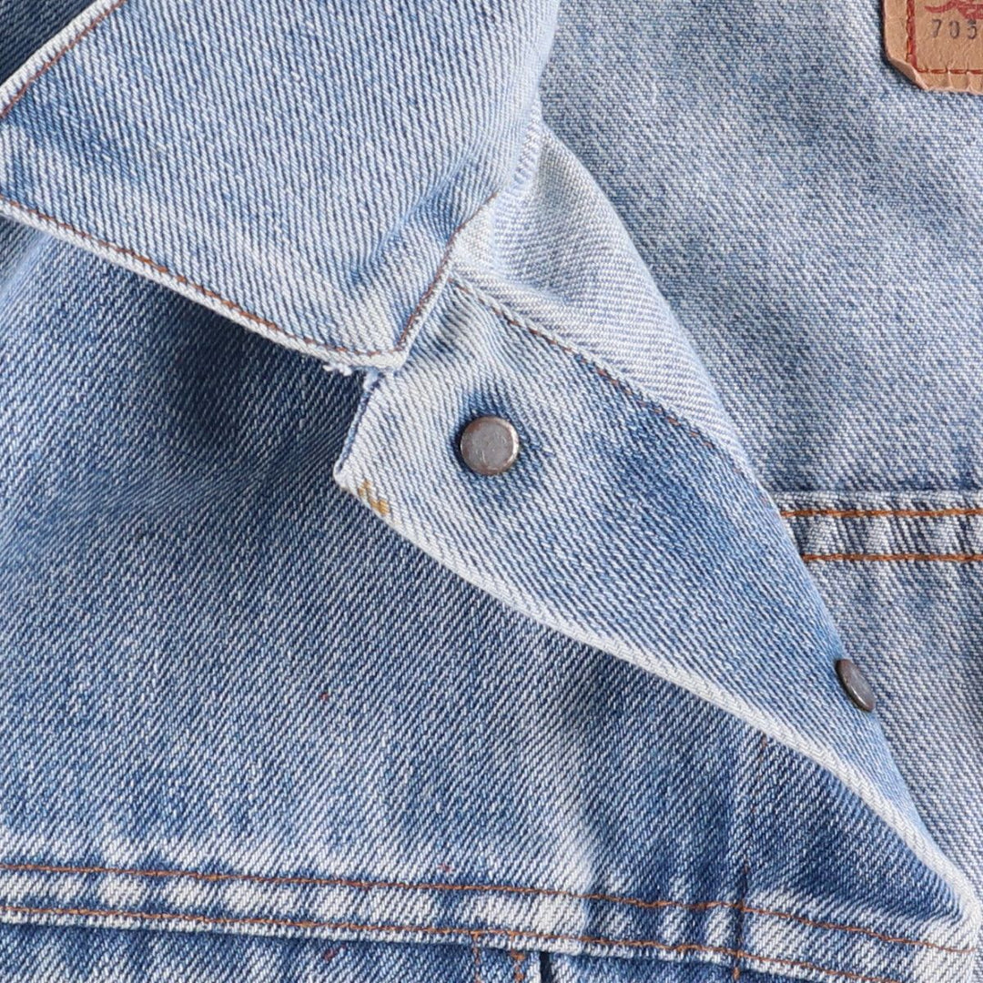 Vintage 1990'S Levi's 70500-0917 denim jacket, made in France, size L, men's unclear blue type Vintage Second Hand
