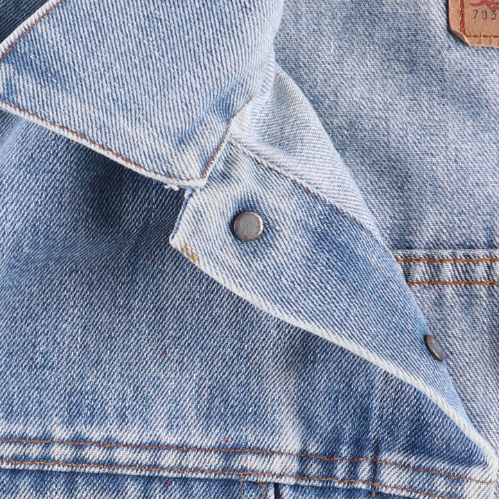 Vintage 1990'S Levi's 70500-0917 denim jacket, made in France, size L, men's unclear blue type Vintage Second Hand
