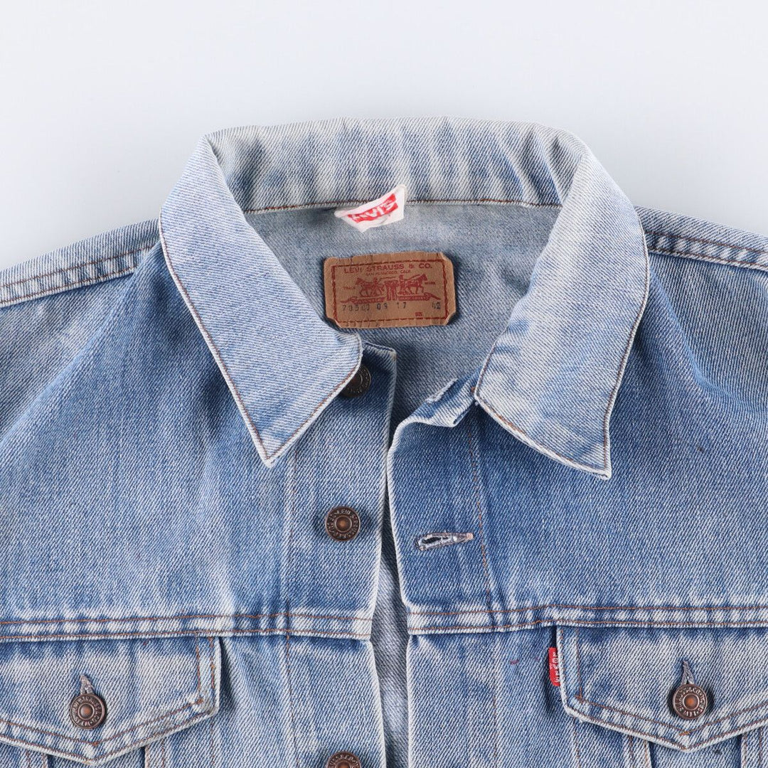 Vintage 1990'S Levi's 70500-0917 denim jacket, made in France, size L, men's unclear blue type Vintage Second Hand