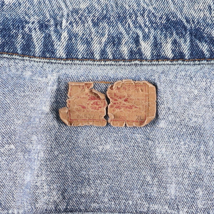 Vintage 1980'S Levi's 70507-0520 Chemical Wash Denim Jacket, Made in USA, Men's Size XL cotton blue type Vintage Second Hand