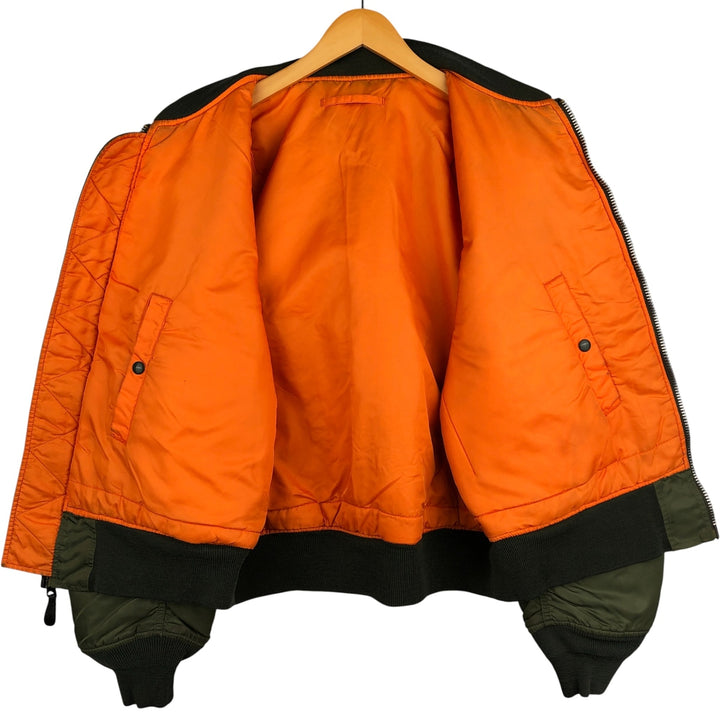 Civilian Alpha ALPHA MA-1 type military flight jacket, men's XL equivalent Nylon Khaki type Vintage Second Hand