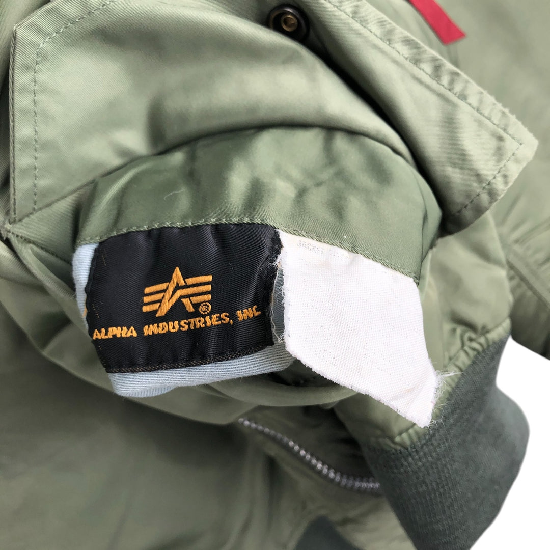 Civilian Alpha ALPHA MA-1 type military flight jacket, men's XL equivalent Nylon Khaki type Vintage Second Hand