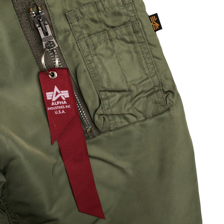 Civilian Alpha ALPHA MA-1 type military flight jacket, men's XL equivalent Nylon Khaki type Vintage Second Hand