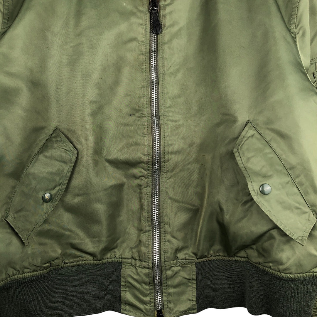 Civilian Alpha ALPHA MA-1 type military flight jacket, men's XL equivalent Nylon Khaki type Vintage Second Hand