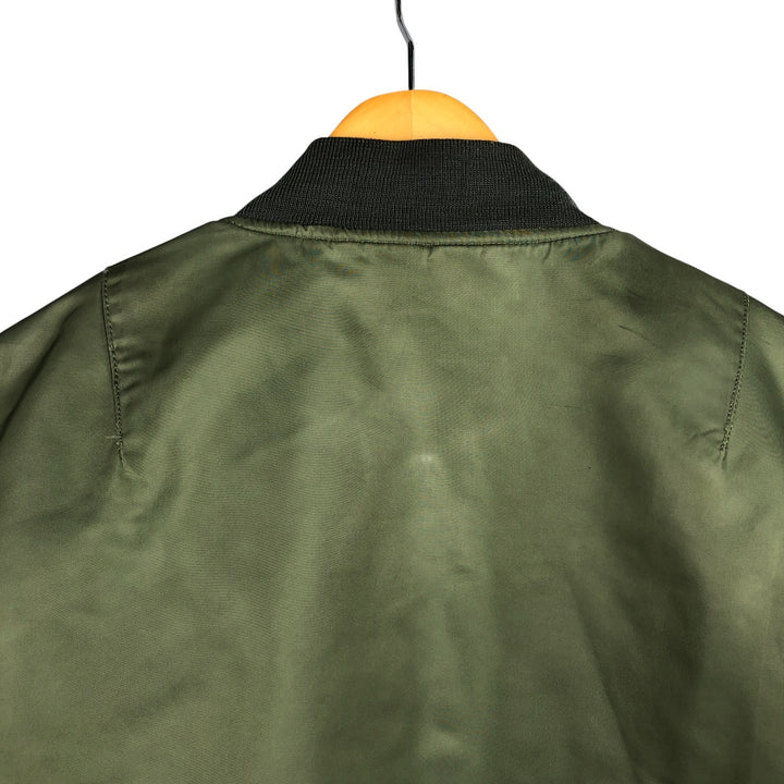 Civilian Alpha ALPHA MA-1 type military flight jacket, men's XL equivalent Nylon Khaki type Vintage Second Hand