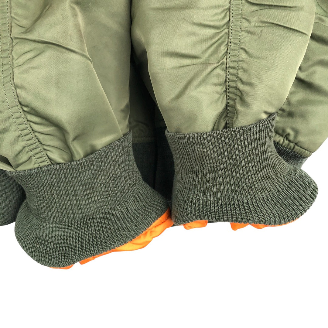 Civilian Alpha ALPHA MA-1 type military flight jacket, men's XL equivalent Nylon Khaki type Vintage Second Hand