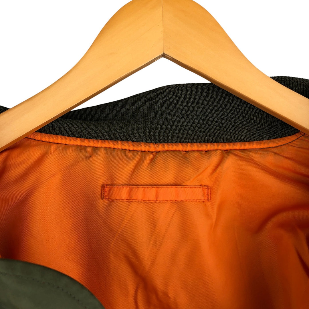 Civilian Alpha ALPHA MA-1 type military flight jacket, men's XL equivalent Nylon Khaki type Vintage Second Hand