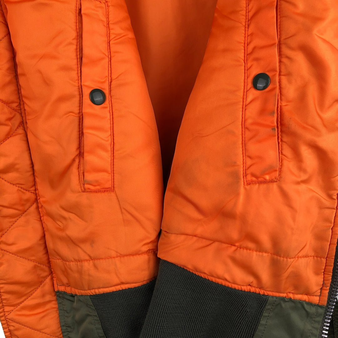 Civilian Alpha ALPHA MA-1 type military flight jacket, men's XL equivalent Nylon Khaki type Vintage Second Hand