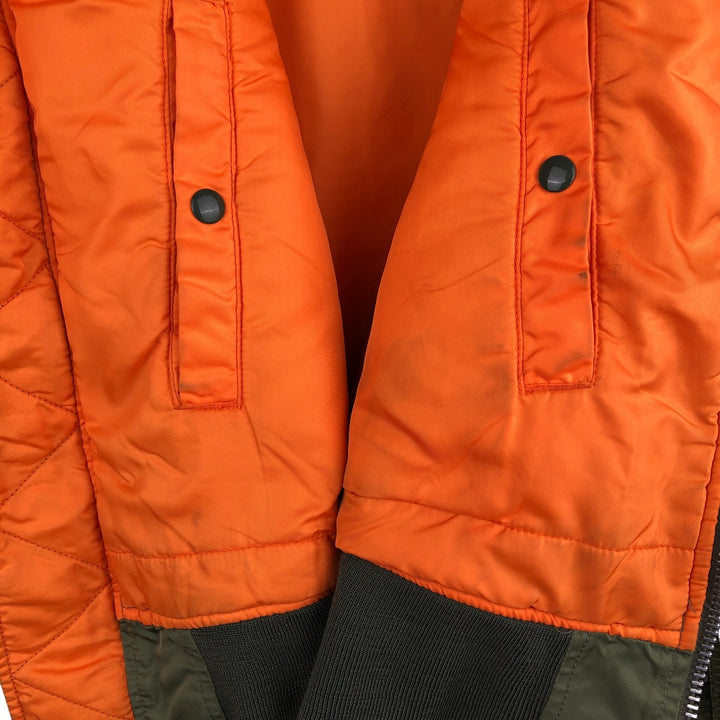 Civilian Alpha ALPHA MA-1 type military flight jacket, men's XL equivalent Nylon Khaki type Vintage Second Hand