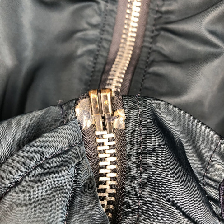 90'S civilian Alpha MA-1 style padded military flight jacket, made in the USA, men's size XL, vintage Nylon navy blue type Vintage Second Hand