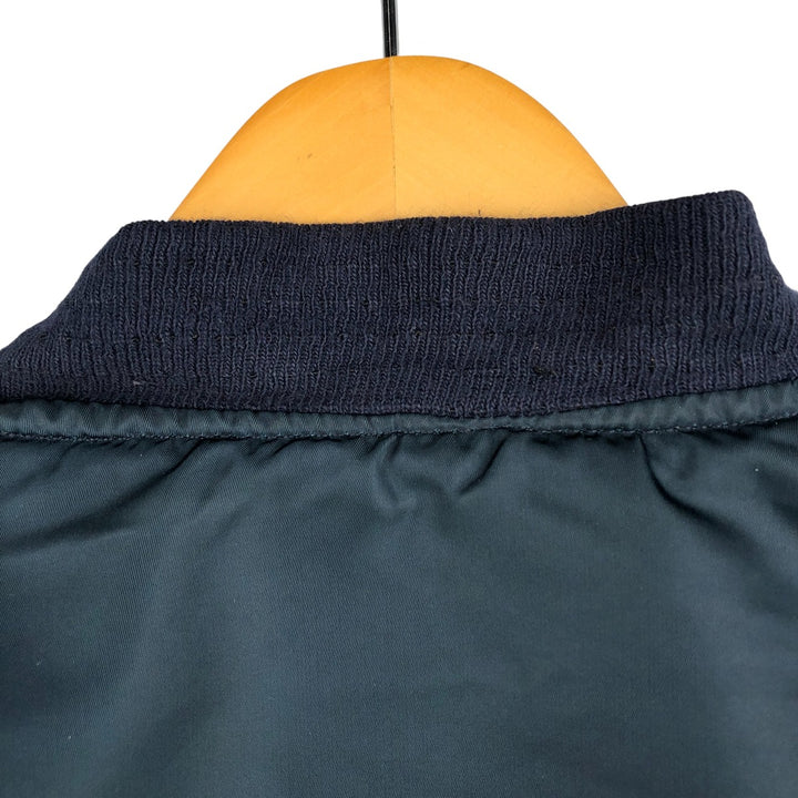 90'S civilian Alpha MA-1 style padded military flight jacket, made in the USA, men's size XL, vintage Nylon navy blue type Vintage Second Hand